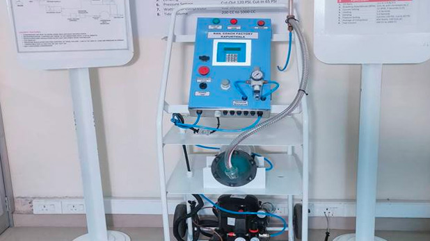 भारतीय रेल ने बनाया सस्ता वेंटीलेटर