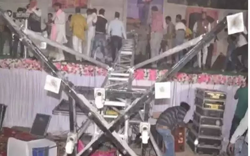 आगरा में आंधी तूफान से मंच पर गिरा लाइटिंग सेट पूर्व प्रधान की मौत